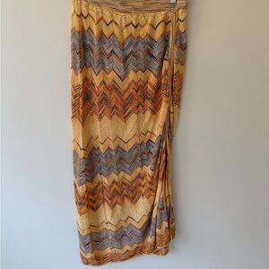 Ulla Johnson Leilani Chevron Maxi Skirt in mystic